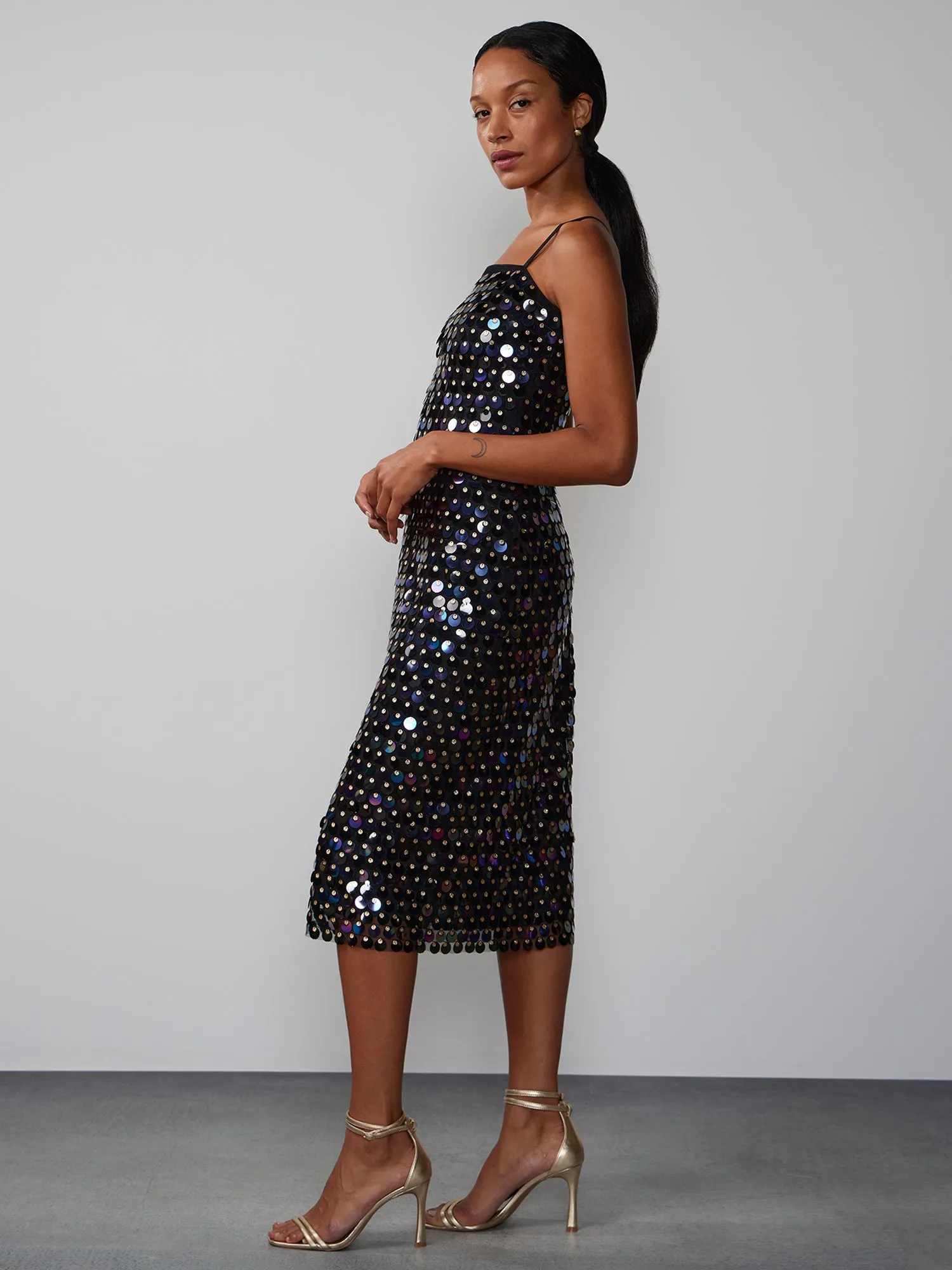 Sleeveless Paillette Sequin Slip Dress