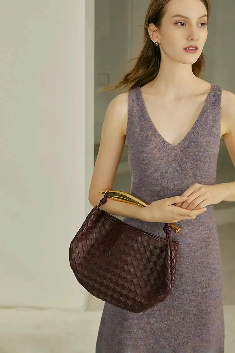 Sleeveless V Neck Rib Knit Wool Tank Dress