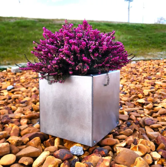 Square Metal Planter - 10" x 10" ,16" x 16" or 22" x 22" Large Planter - Planter Pot - Raw Steel Will Develop Natural Rusty Patina - Minimalist