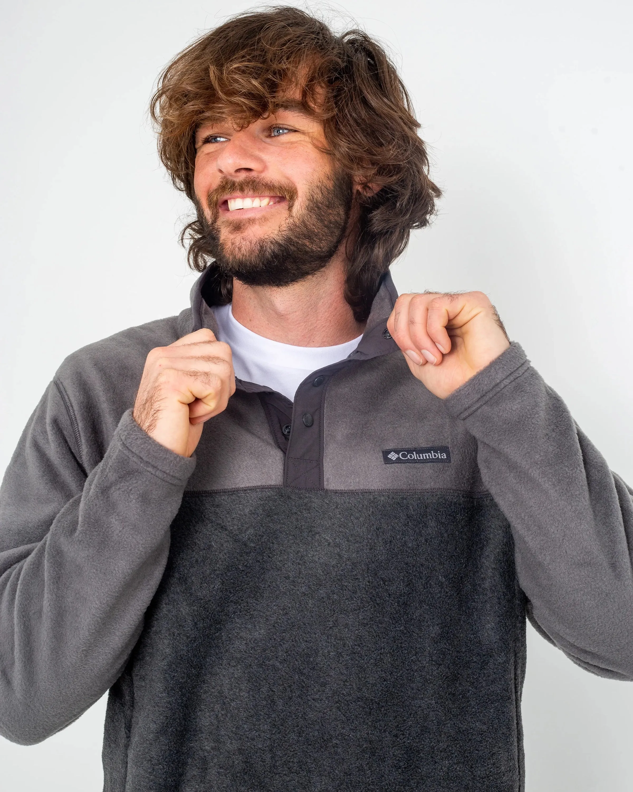 Steen Mountain Shirt Fleece Jacket in Charcoal Heather & Shark