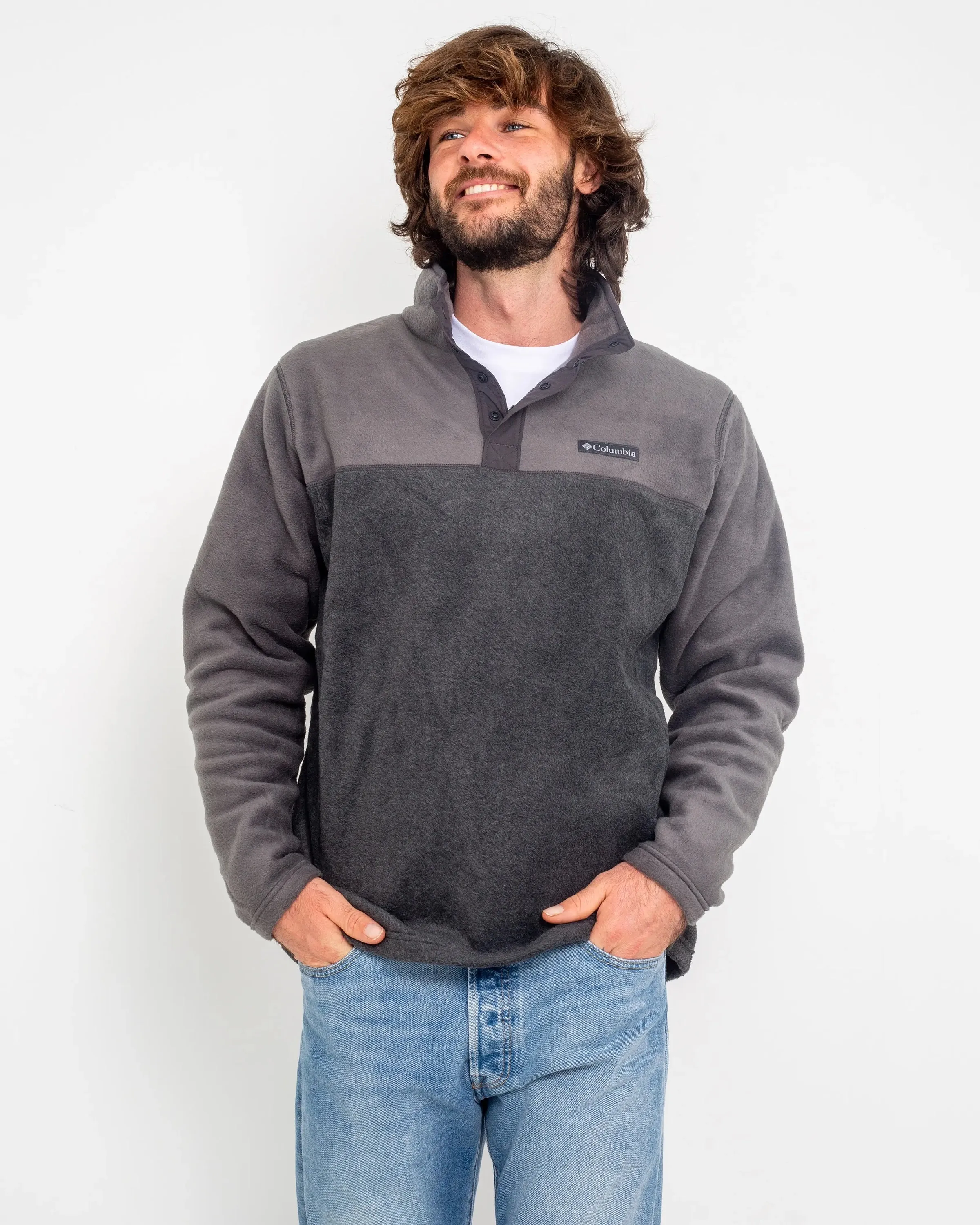 Steen Mountain Shirt Fleece Jacket in Charcoal Heather & Shark