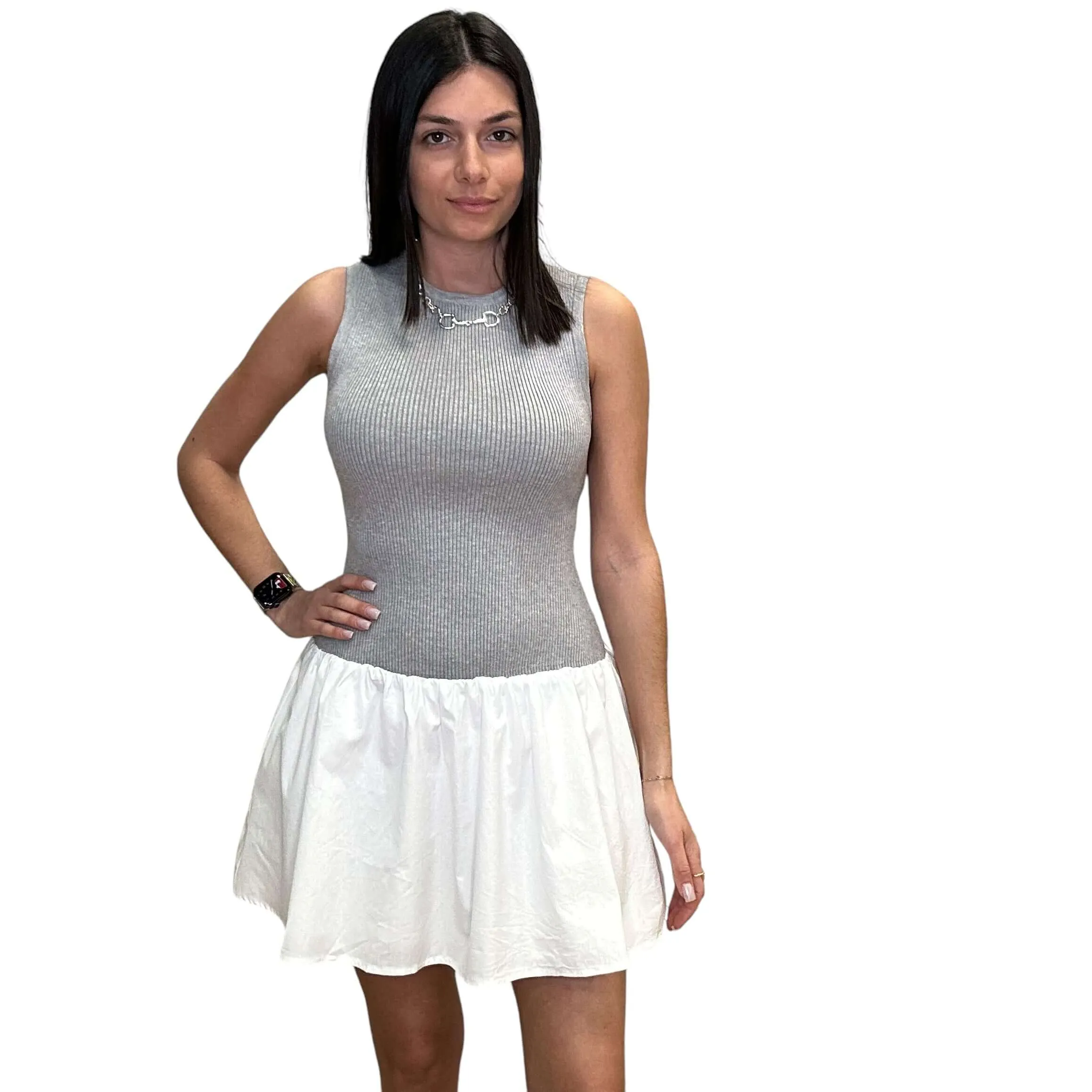 Sweater Top Flare Mini Dress