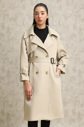 TAILORED TRENCH COAT-BEIGE