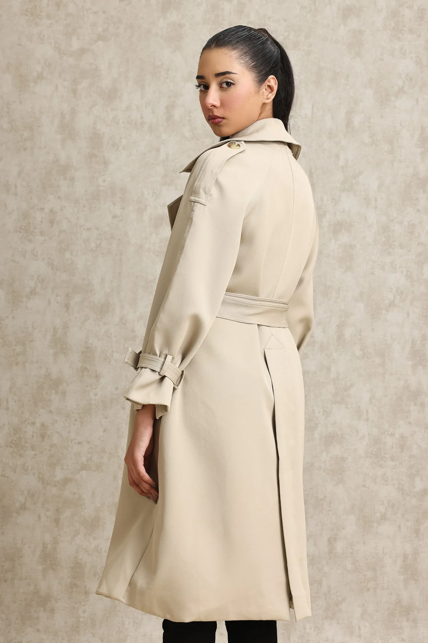 TAILORED TRENCH COAT-BEIGE