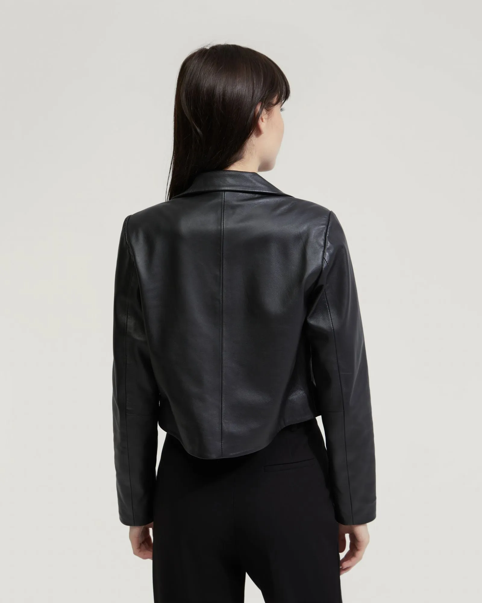 Tessa Nappa Leather Crop Jacket