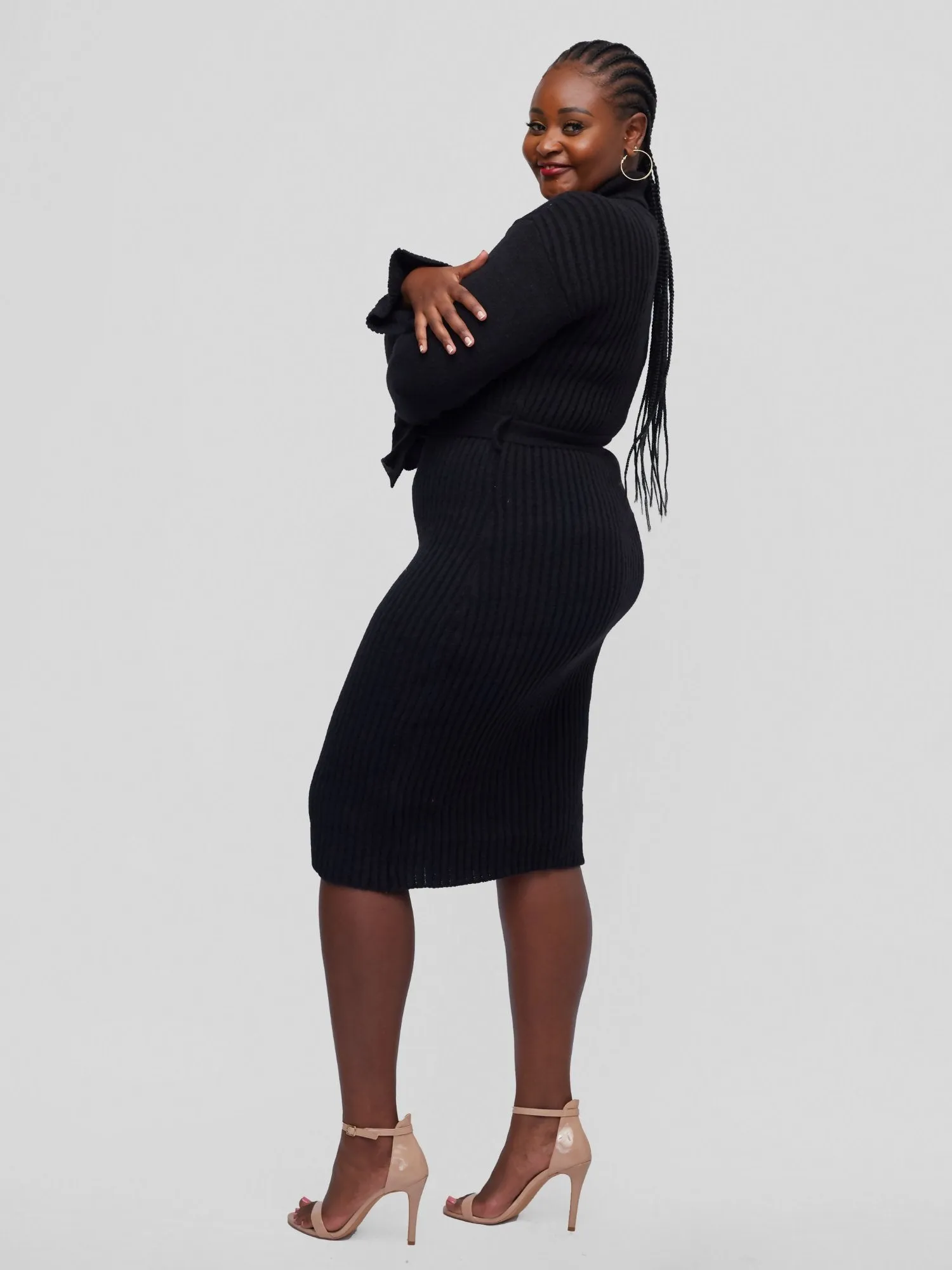 Tuli Nashua Turtle Neck Sweater Dress - Black