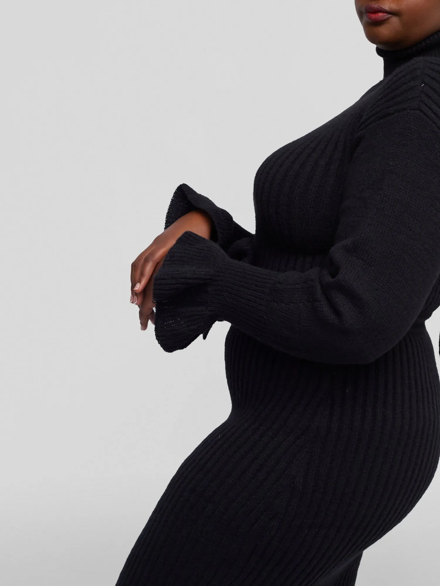 Tuli Nashua Turtle Neck Sweater Dress - Black