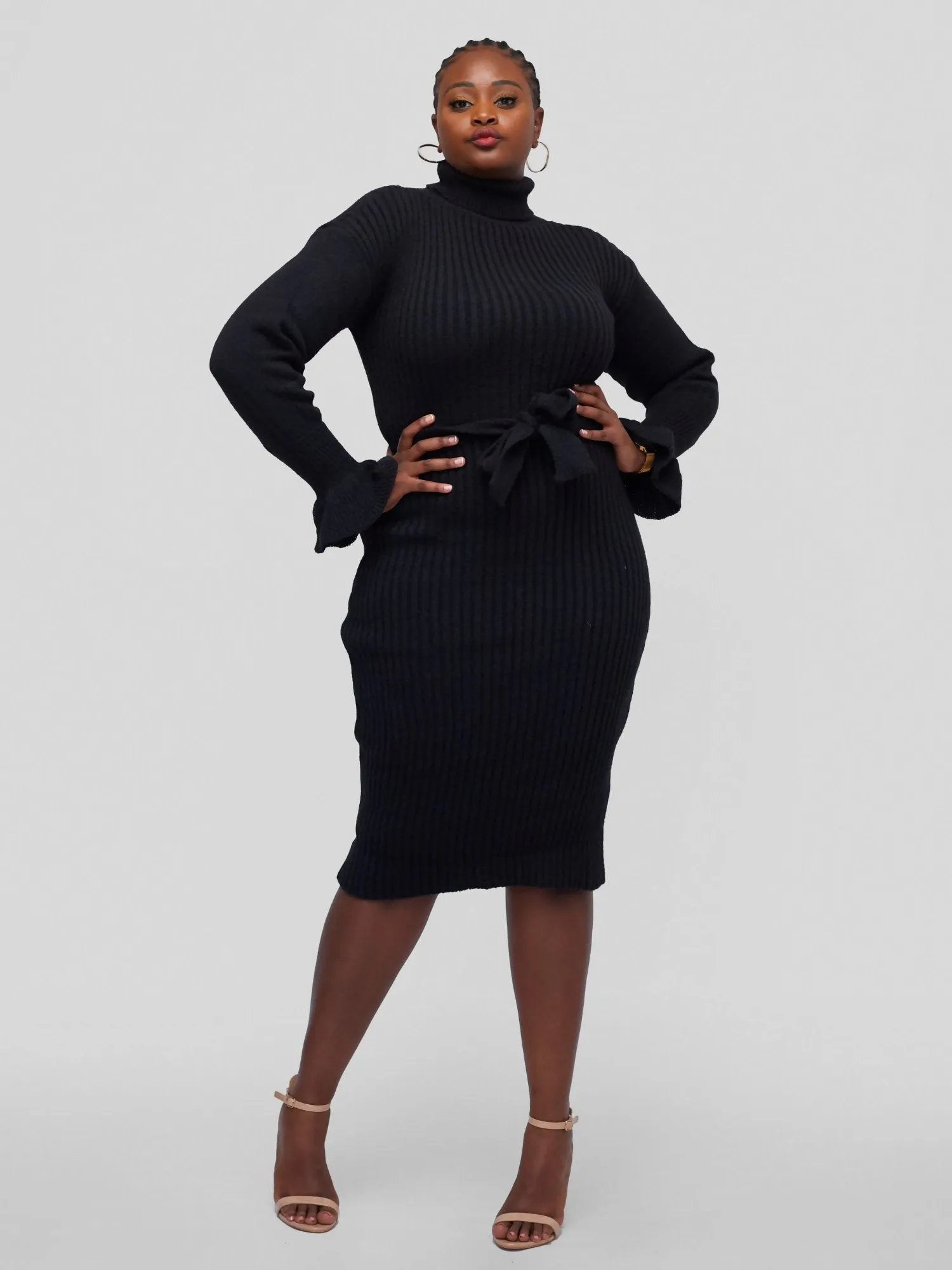 Tuli Nashua Turtle Neck Sweater Dress - Black