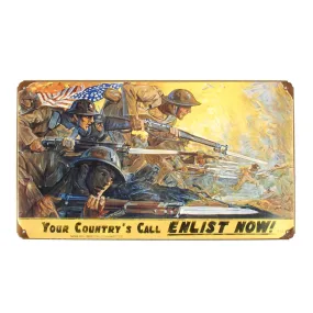 U.S. WWI Vintage Metal Sign: Your Countrys Call