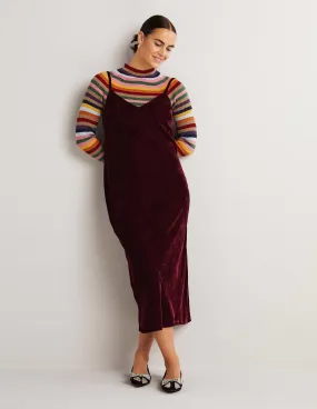 Velvet Slip Dress-Ruby Ring