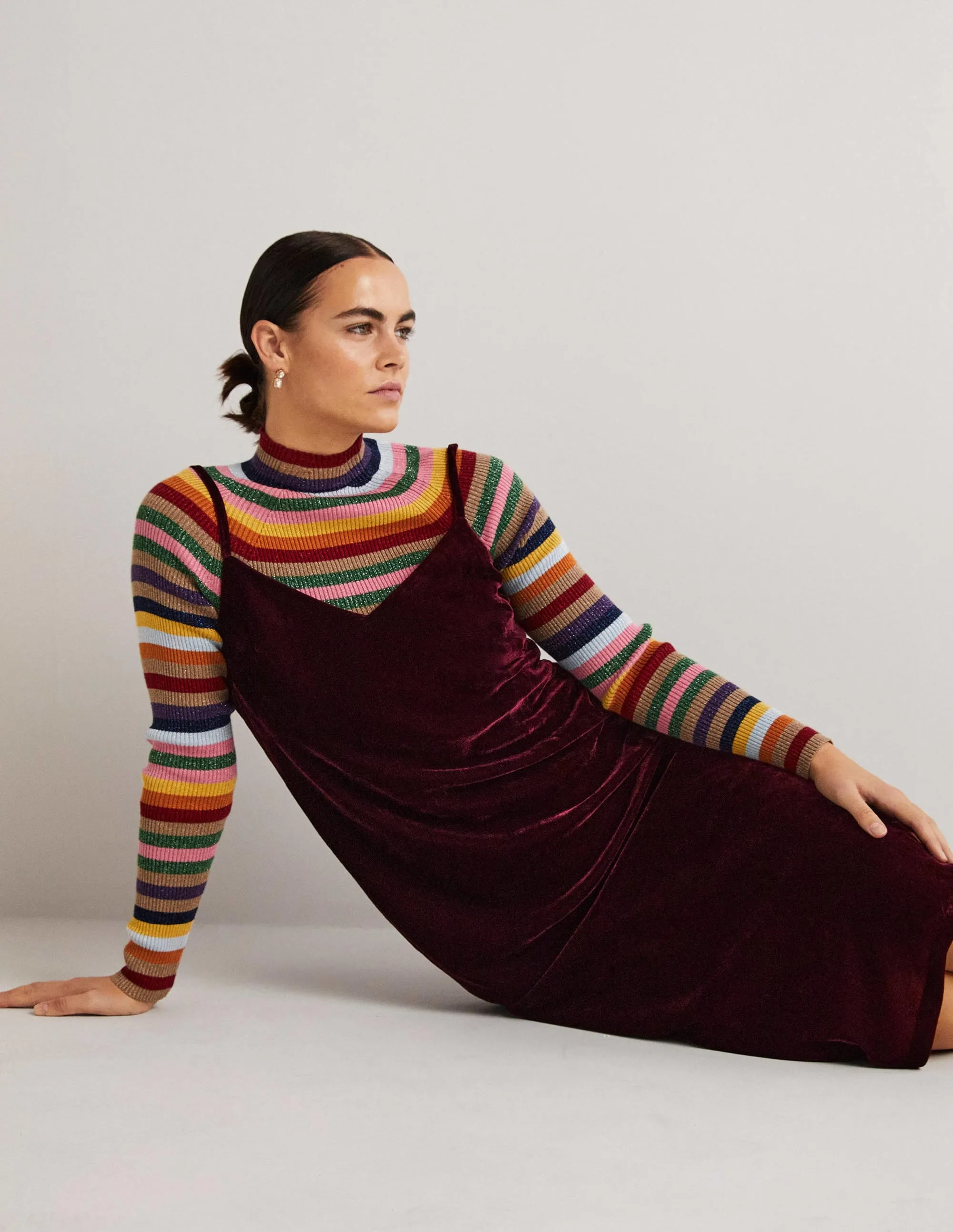 Velvet Slip Dress-Ruby Ring