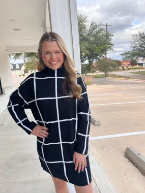 Very Chilly High Neck Sweater Dress