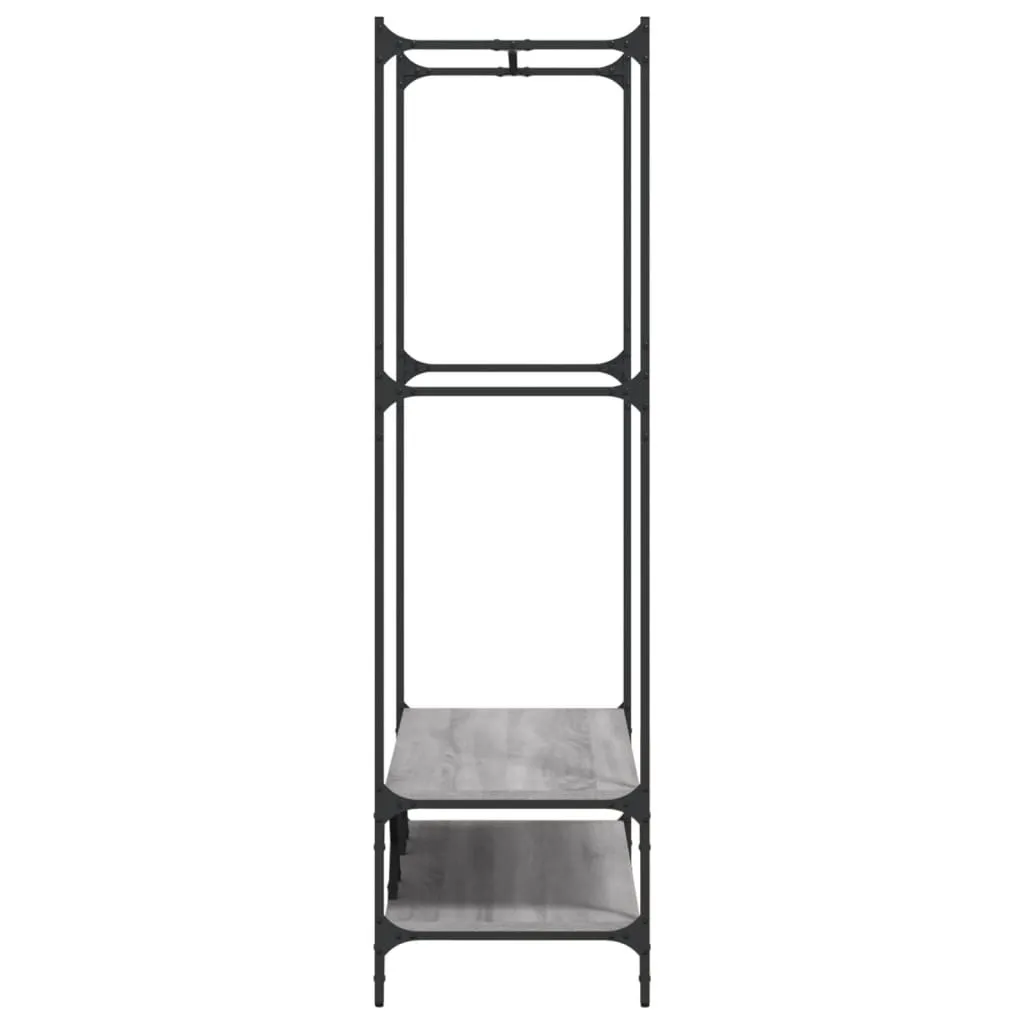 vidaXL Clothes Rack with Shelves Grey Sonoma Engineered Wood