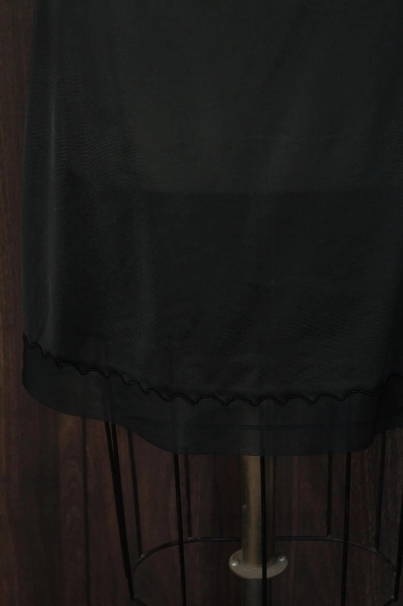 Vintage 1960s 1970s Carol Brent Black Nylon Half Slip with Shamrock