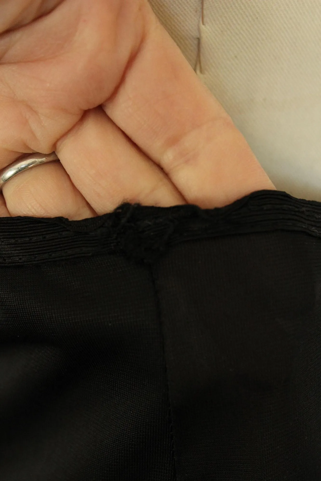 Vintage 1960s 1970s Carol Brent Black Nylon Half Slip with Shamrock