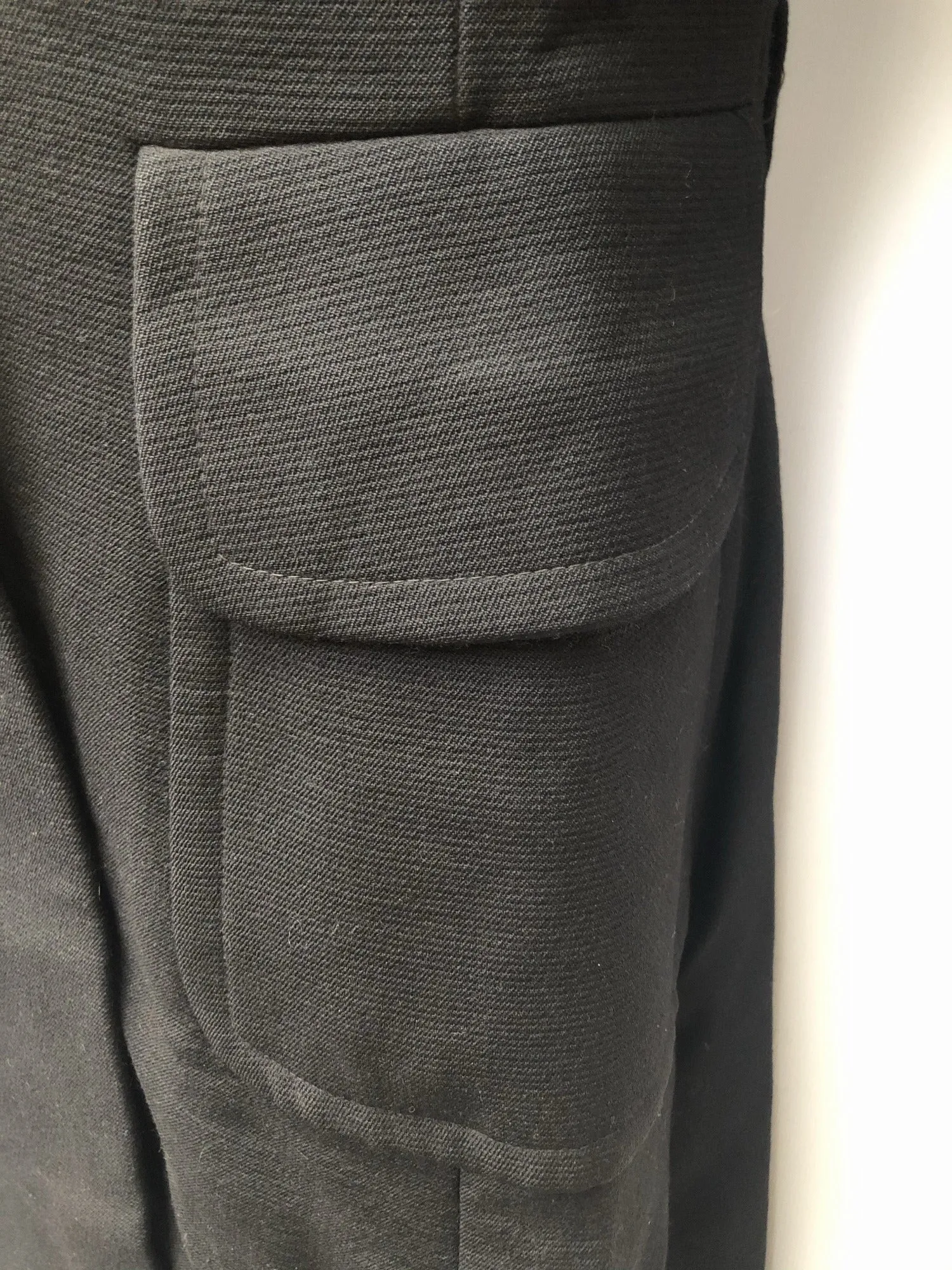 Vintage 1970s Wool Coat with Sheepskin Collar by Your Sixth Sense in Black - Size UK 12