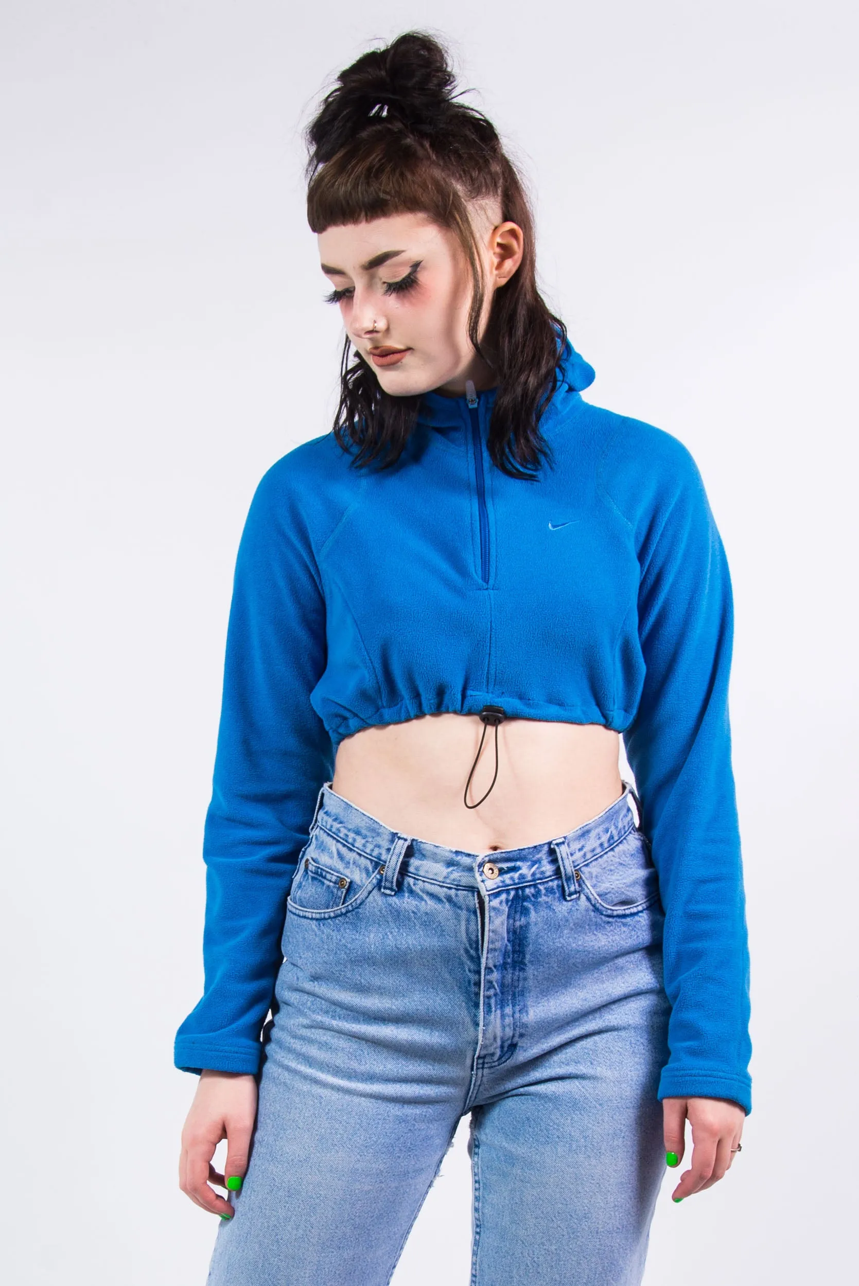 Vintage Nike Blue Cropped Fleece
