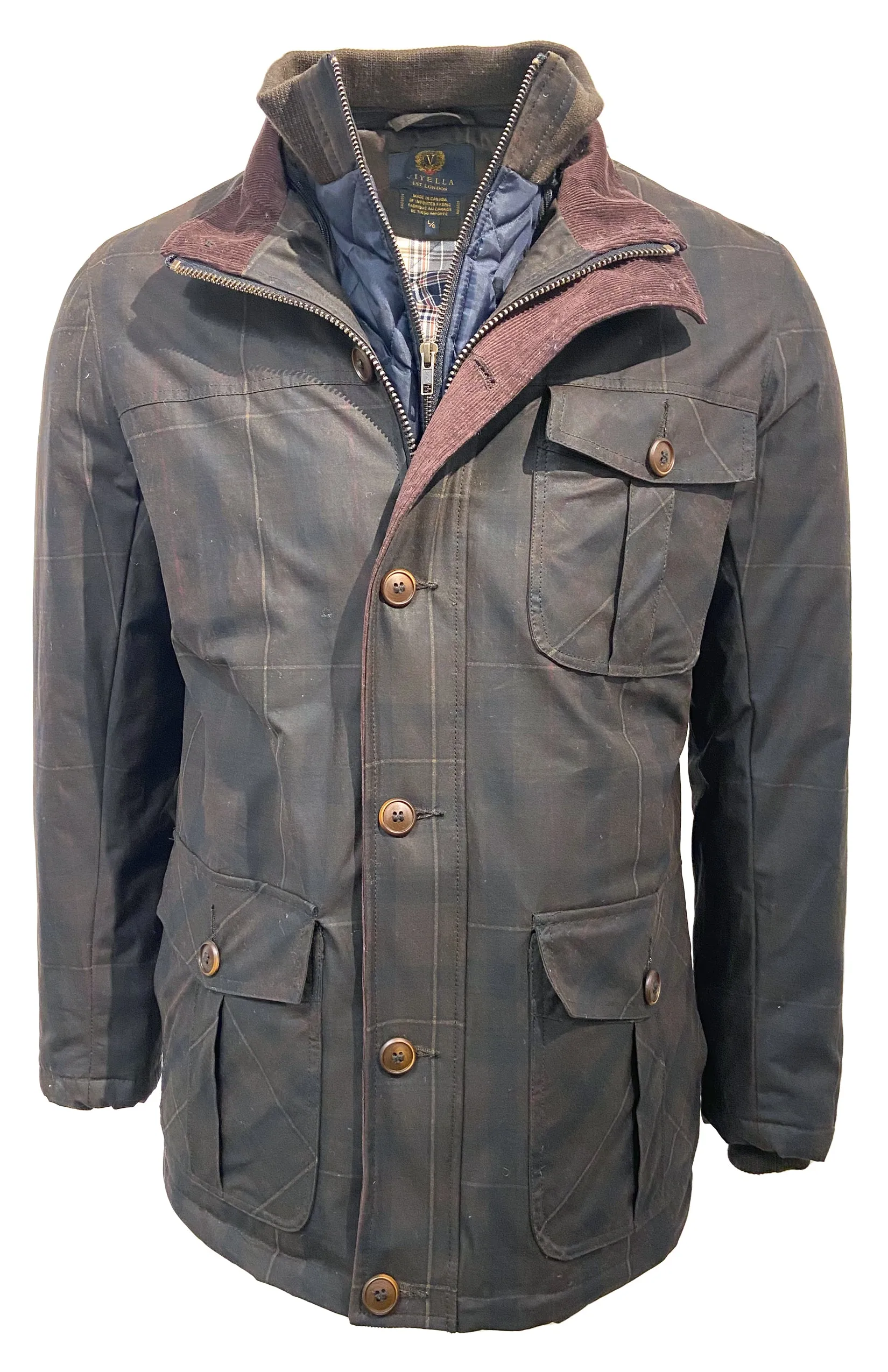 Viyella - British Millerain Car Coat - 6-Button/Zippered Closure - Modern Fit - 651922 - MADE IN CANADA