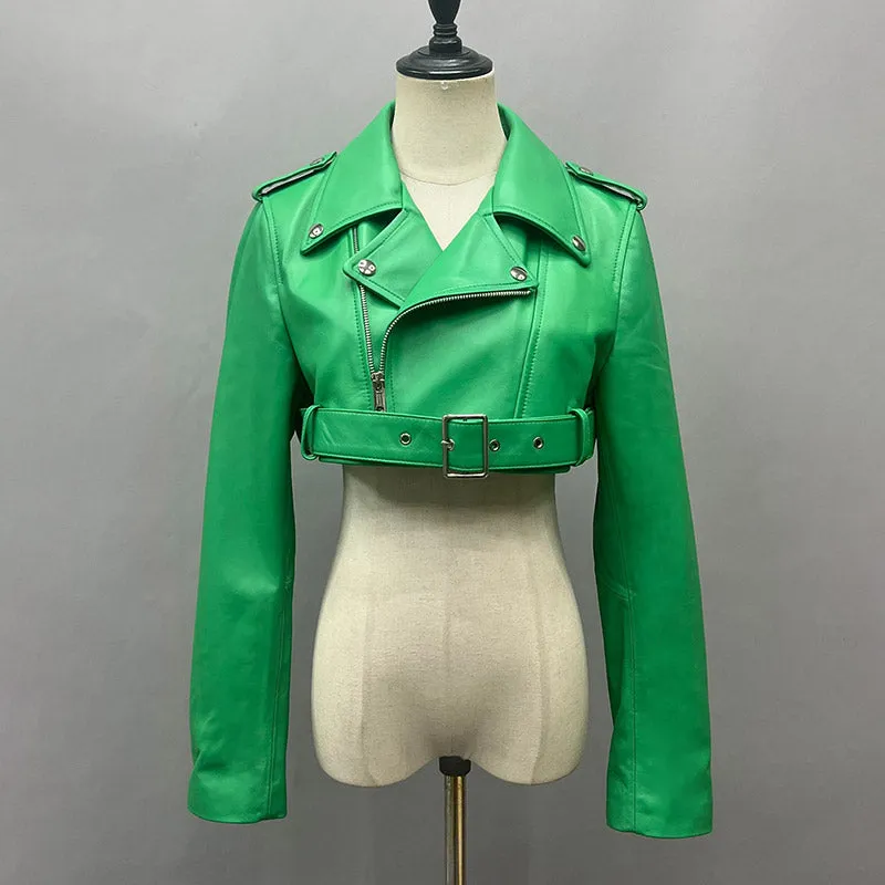 VVS Kate Sheep Leather Cropped Bomber Jacket