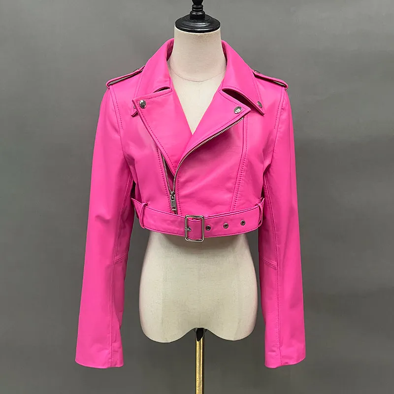VVS Kate Sheep Leather Cropped Bomber Jacket