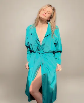 Warm My Heart Turquoise Trench Coat
