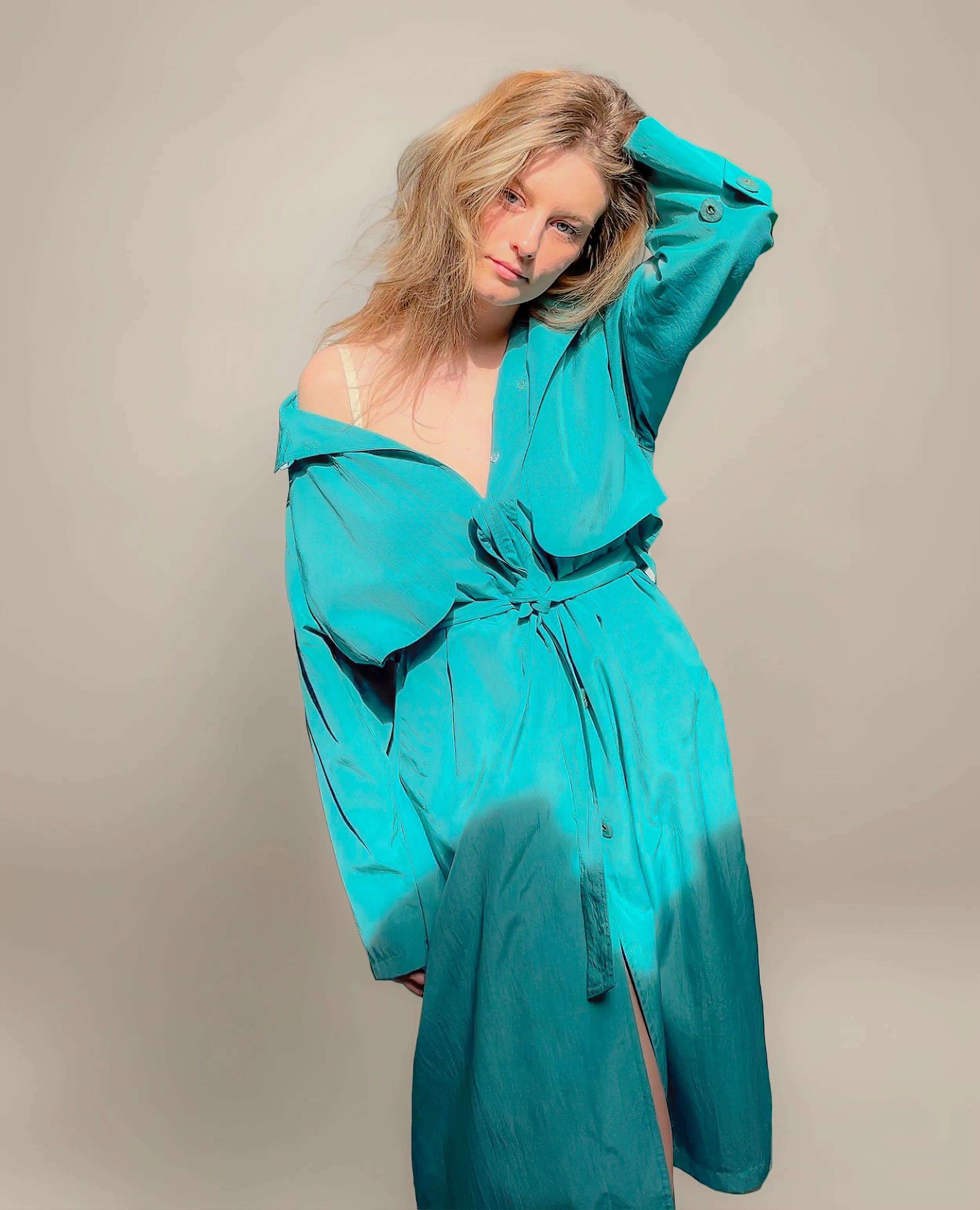Warm My Heart Turquoise Trench Coat