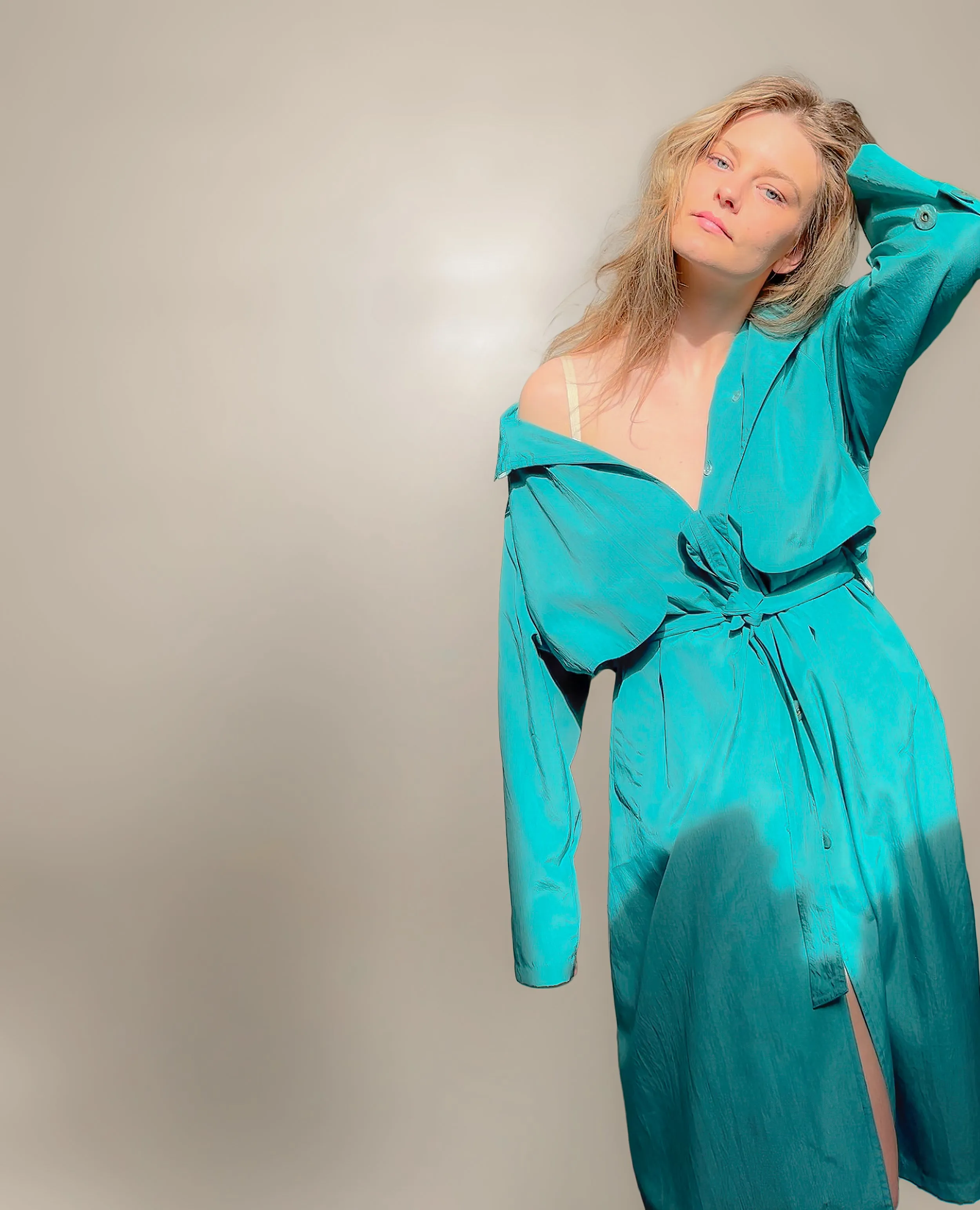 Warm My Heart Turquoise Trench Coat