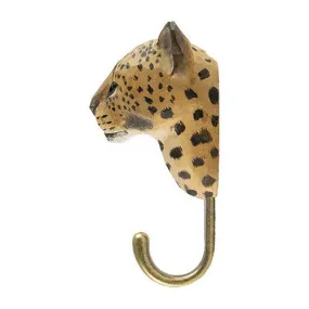 Wildlife Garden Hook Hand Carved Leopard
