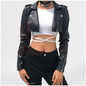 Women's Extreme Cropped Leather Jacket