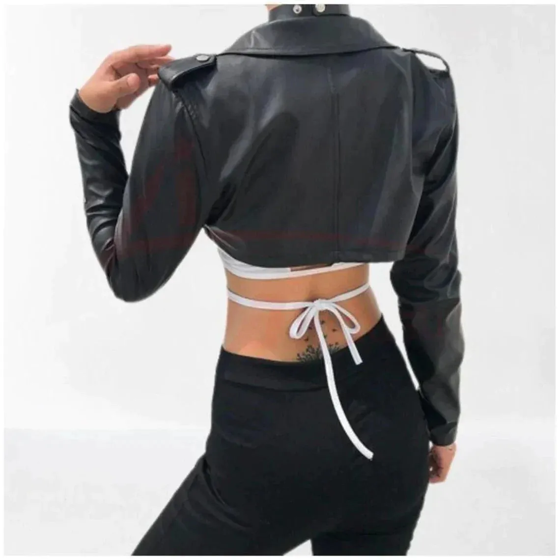 Women's Extreme Cropped Leather Jacket