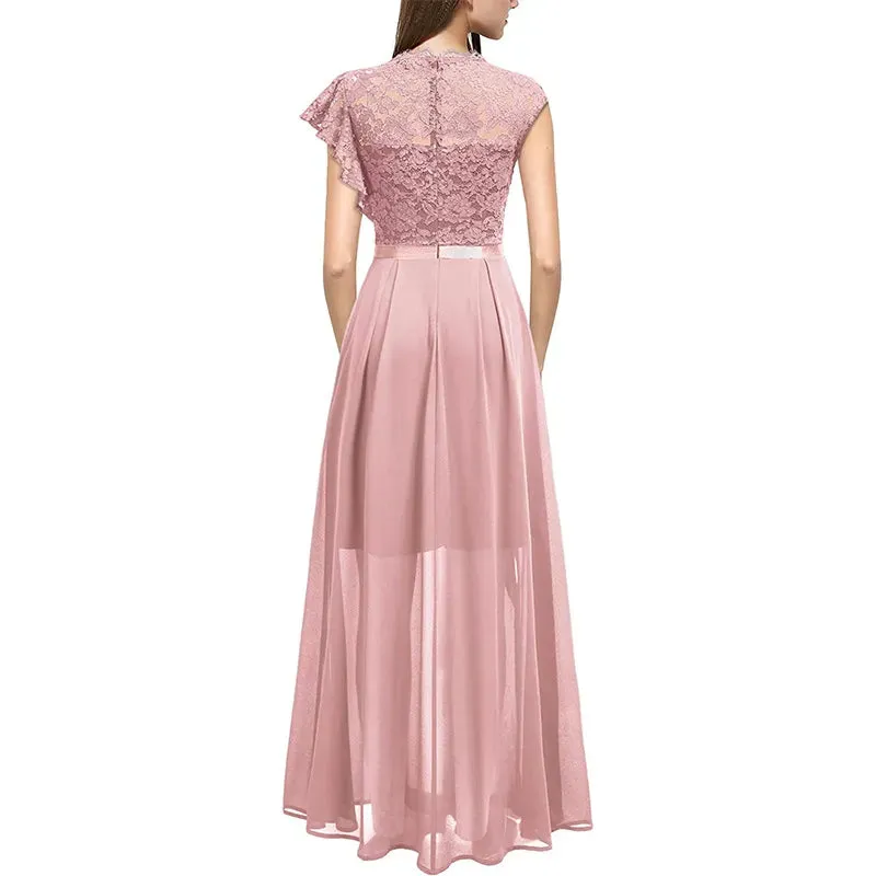 Women's Fashionable Lace High Waist Dress