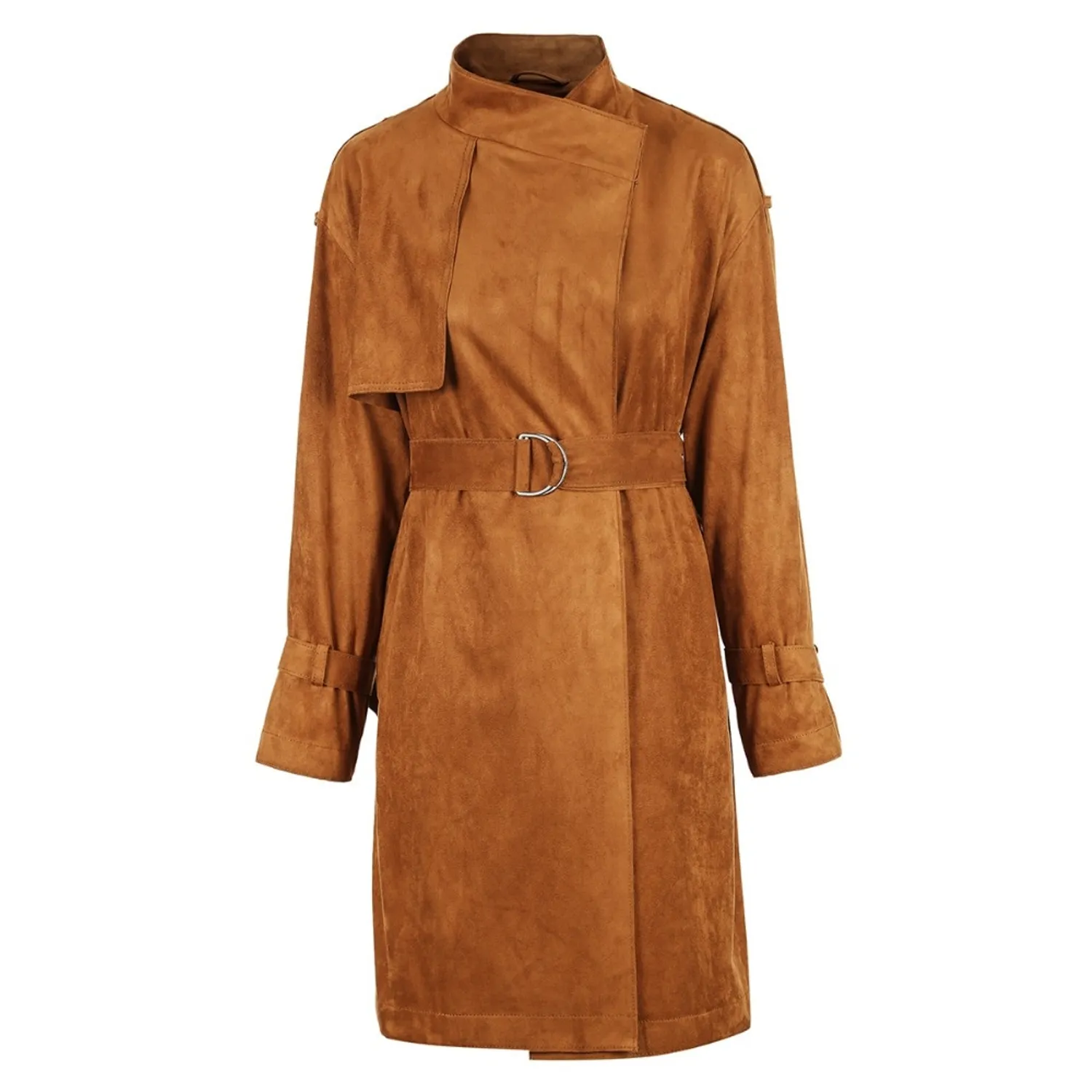 Women's Suede Coat With Belt