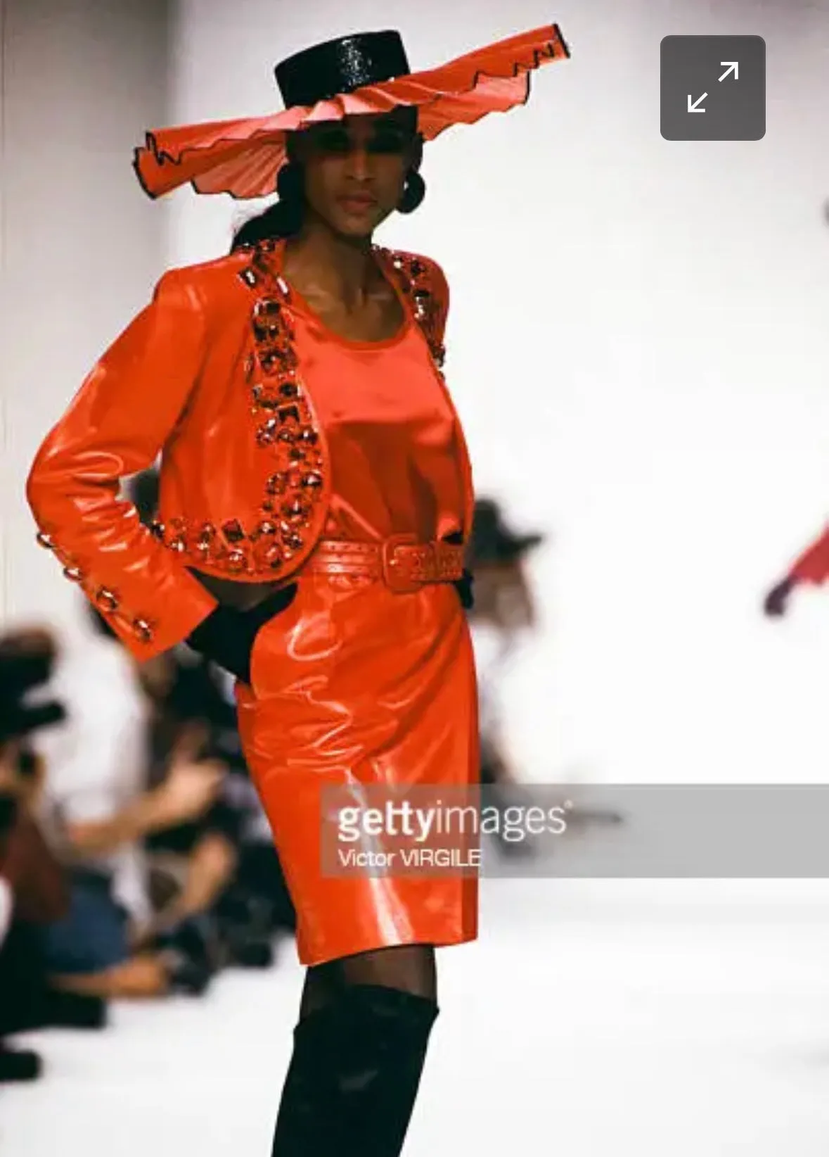 Yves Saint Laurent 1990 Glass Bead Leather Cropped Jacket