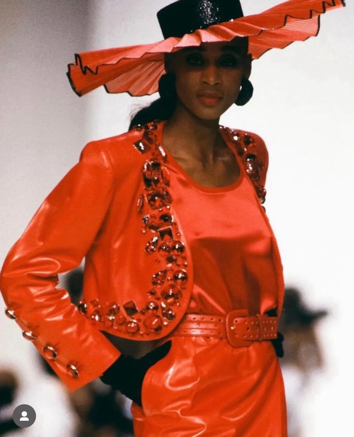 Yves Saint Laurent 1990 Glass Bead Leather Cropped Jacket