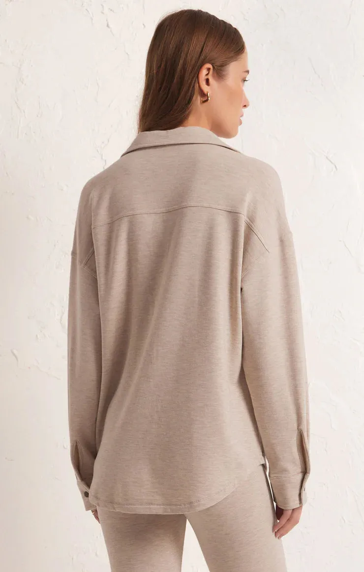 Z Supply WFH Modal Shirt Jacket in Oatmeal